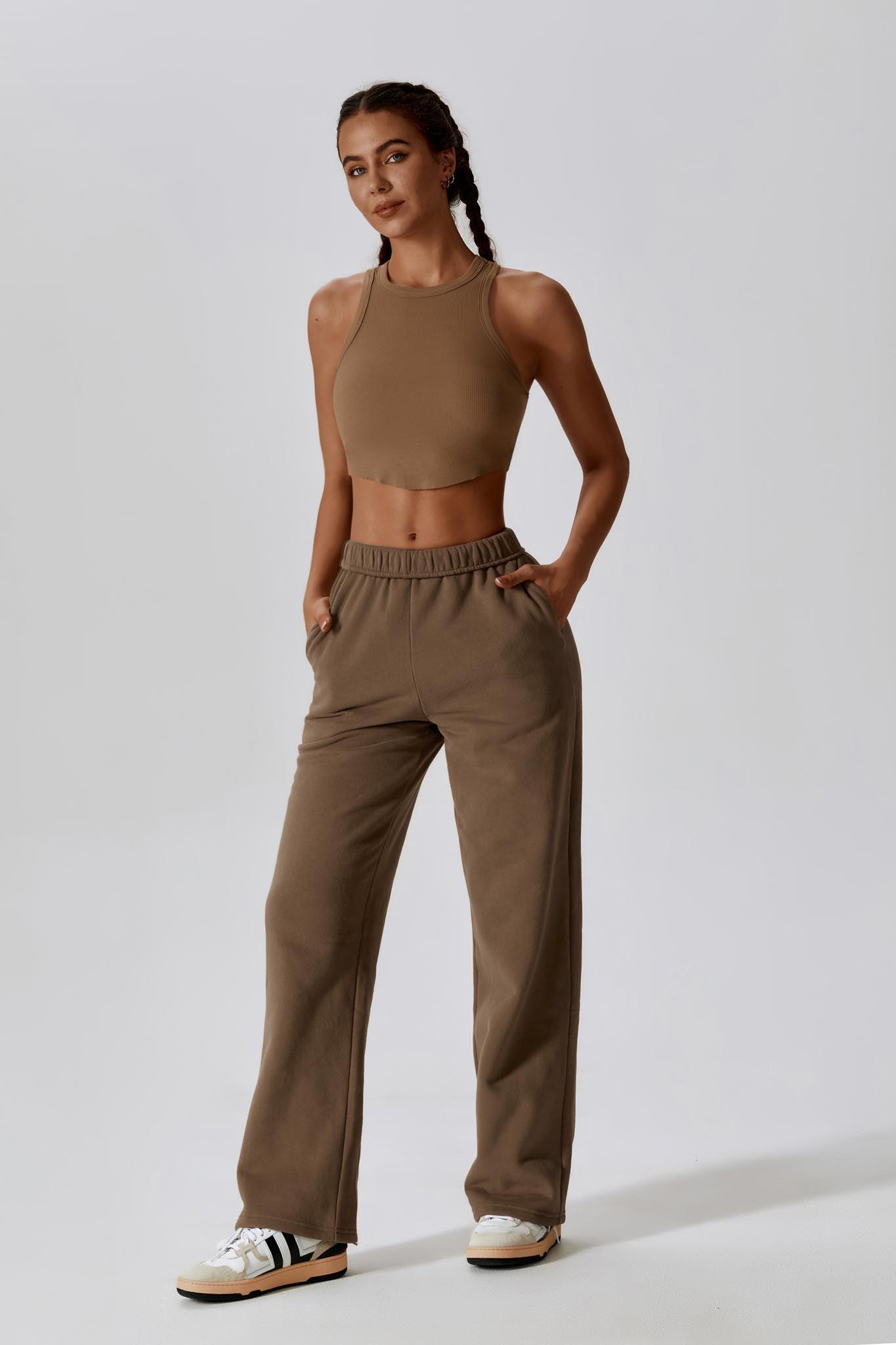 Madison Sleeveless Crop Top - Mocha
